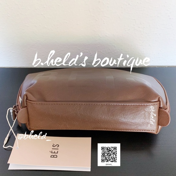 BÉIS The Cosmetic Pouch Set in Maple Brown Brand New NWT - Picture 13 of 16